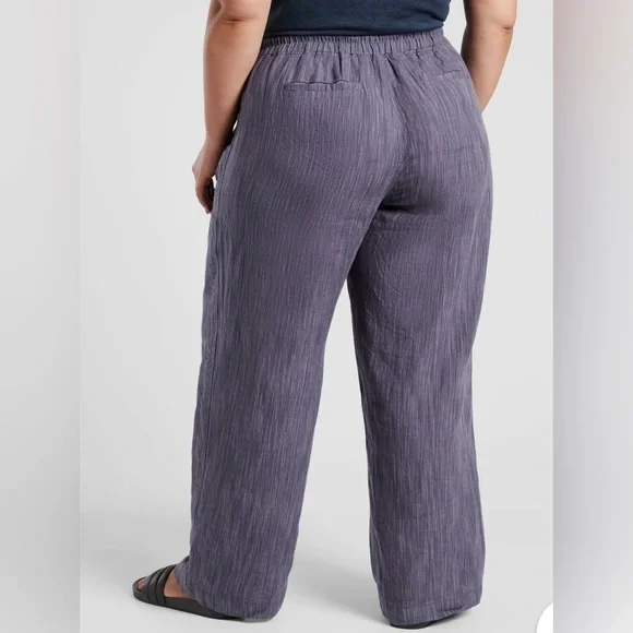 ATHLETA Retreat Linen High Rise Wide Leg Pant - Picture 3 of 14